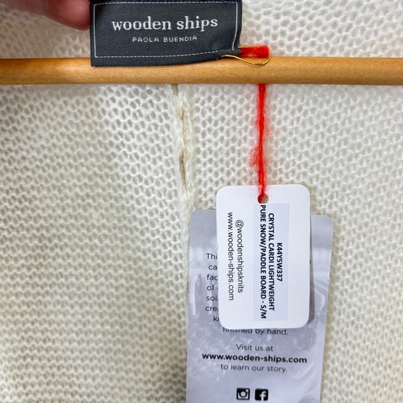 Wooden Ships Cream Cardigan Lightweight Knit - Picture 4 of 5
